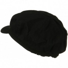 Newsboy Caps Cotton Elastic Newsboy Cap - Black - CX186AK9726 $24.45