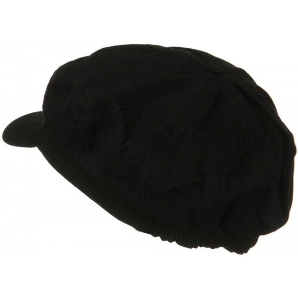 Cotton Elastic Newsboy Cap - Black - CX186AK9726