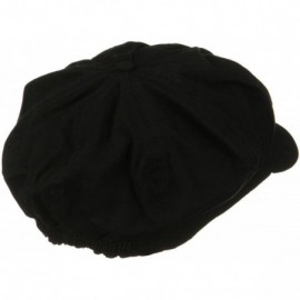 Newsboy Caps Cotton Elastic Newsboy Cap - Black - CX186AK9726 $24.45