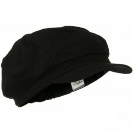 Newsboy Caps Cotton Elastic Newsboy Cap - Black - CX186AK9726 $24.45