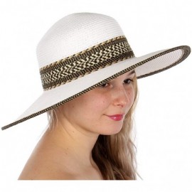 Sun Hats Beach Hats for Women - Wide Brim Summer Sun hat - Floppy Paper Straw UPF Sun Protection - Travel Outdoor Hiking - C6...