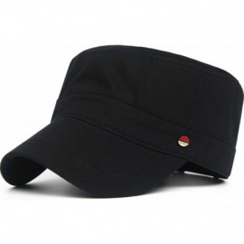 Baseball Caps Cotton Cadet Cap Army Military Caps Flat Hats Unique Design Big Head - Style01-black - CN12091L78F $13.92