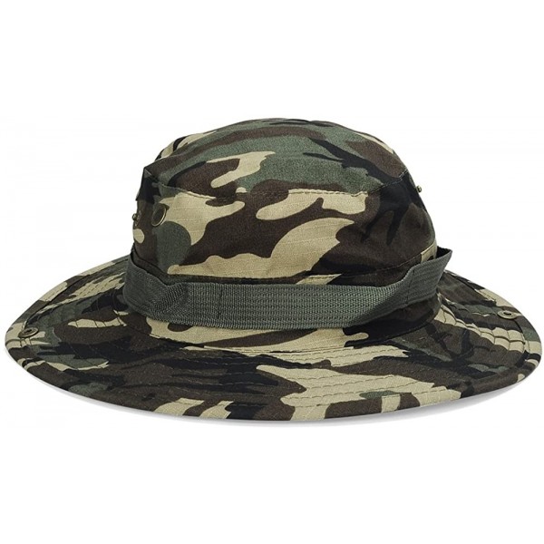 Sun Hats Bucket Hat Boonie Hunting Fishing Outdoor Wide Cap Brim Military Unisex - Green - C518R7U0404 $9.73
