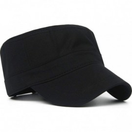 Baseball Caps Cotton Cadet Cap Army Military Caps Flat Hats Unique Design Big Head - Style01-black - CN12091L78F $13.92