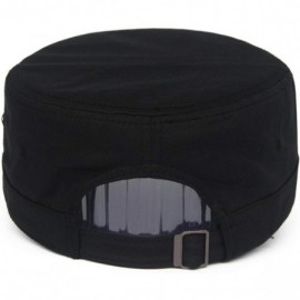 Baseball Caps Cotton Cadet Cap Army Military Caps Flat Hats Unique Design Big Head - Style01-black - CN12091L78F $13.92