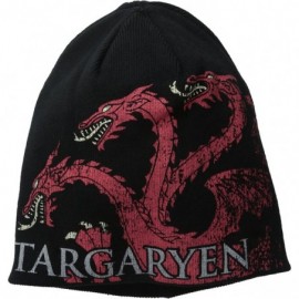 Skullies & Beanies Men's Reversible Targaryen Beanie - Black - CE128KHR29D $24.03