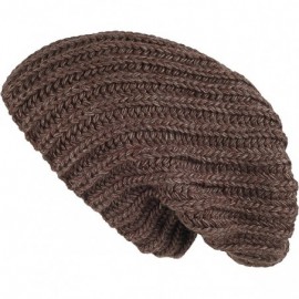 Skullies & Beanies Cable Knit Slouchy Chunky Oversized Soft Warm Winter Solid Beanie Hat - Brown - CZ18I6LQAET $20.42