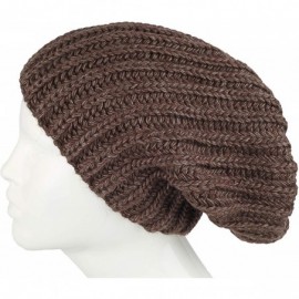 Skullies & Beanies Cable Knit Slouchy Chunky Oversized Soft Warm Winter Solid Beanie Hat - Brown - CZ18I6LQAET $12.83