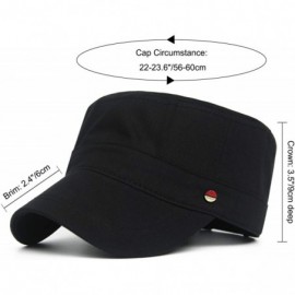 Baseball Caps Cotton Cadet Cap Army Military Caps Flat Hats Unique Design Big Head - Style01-black - CN12091L78F $13.92