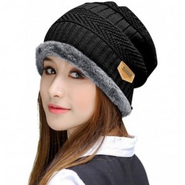 Skullies & Beanies Winter Hats for Women & Men Slouchy Beanie Skull Caps Warm Snow Ski Knit Hat Cap - Black - CR18KZ0MD96 $8.34