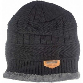 Skullies & Beanies Winter Hats for Women & Men Slouchy Beanie Skull Caps Warm Snow Ski Knit Hat Cap - Black - CR18KZ0MD96 $8.34