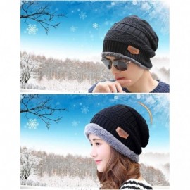 Skullies & Beanies Winter Hats for Women & Men Slouchy Beanie Skull Caps Warm Snow Ski Knit Hat Cap - Black - CR18KZ0MD96 $8.34