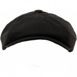 Newsboy Caps Men's 8 Panel Solid Plain 100% Cotton Snap Newsboy Drivers Cabbie Cap Hat - Black - C717Z4OT4G7 $15.81