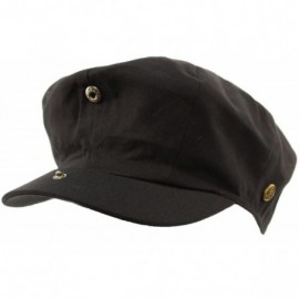 Newsboy Caps Men's 8 Panel Solid Plain 100% Cotton Snap Newsboy Drivers Cabbie Cap Hat - Black - C717Z4OT4G7 $15.81