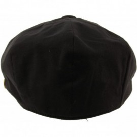 Newsboy Caps Men's 8 Panel Solid Plain 100% Cotton Snap Newsboy Drivers Cabbie Cap Hat - Black - C717Z4OT4G7 $15.81