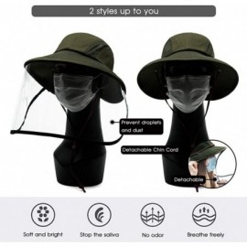 Sun Hats Womens 100% Cotton Bucket Sun Hat UPF 50 Chin Strap Adjustable Packable Wide Brim - 00707army Green - CL199I22W0Z $1...