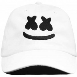 Baseball Caps DJ Smile Dad Hat - Authentic Mellogang Baseball Cap Low Profile Unstructured Brushed Cotton Twill - White - CM1...