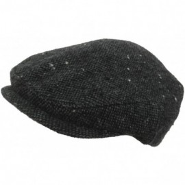 Newsboy Caps Made in USA Tweed Ivy Cap Wool Driver Newsboy Cap - Black - CR11HROAQ7P $68.77