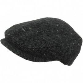 Newsboy Caps Made in USA Tweed Ivy Cap Wool Driver Newsboy Cap - Black - CR11HROAQ7P $39.82