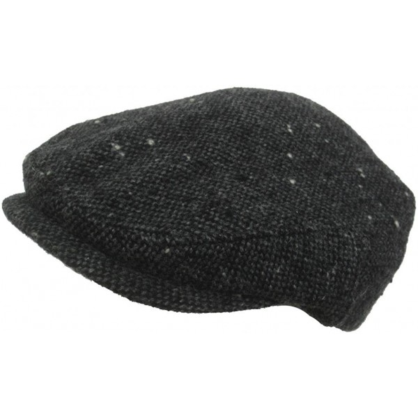 Newsboy Caps Made in USA Tweed Ivy Cap Wool Driver Newsboy Cap - Black - CR11HROAQ7P $39.82