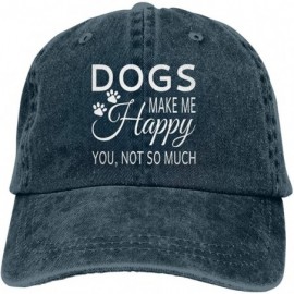 Baseball Caps Women Denim Hats Dogs Make Me Happy You Not So Much Baseball Caps Adjustable - Navy - CX196YY9N05 $12.07