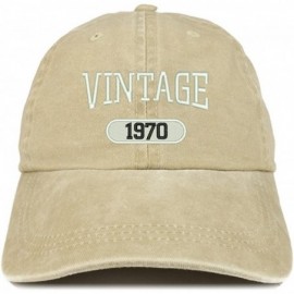 Baseball Caps Vintage 1970 Embroidered 50th Birthday Soft Crown Washed Cotton Cap - Khaki - CH180X3WCCX $33.06