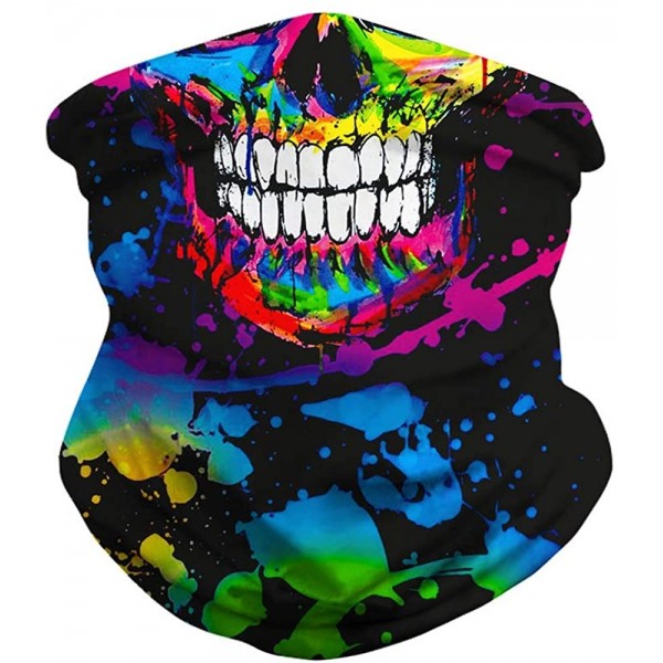 Balaclavas Seamless Rave Face Cover Bandana-Neck Gaiter Tube Headwear Motorcycle Face Scarf - Skull 4 - CY1989OMAAS $10.17