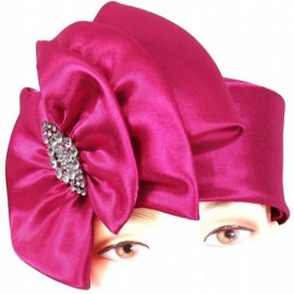Sun Hats Women's Pill-Box Church Hats - K019 (Purple) - Dark Fuchsia - CU18A6E6Z66 $46.23