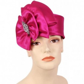 Sun Hats Women's Pill-Box Church Hats - K019 (Purple) - Dark Fuchsia - CU18A6E6Z66 $46.23