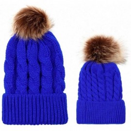 Skullies & Beanies 2PCS Mother&Baby Hat Parent-Child Hat Family Matching Cap Winter Warmer Knit Wool Beanie Ski Cap - 01sapp ...