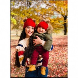 Skullies & Beanies 2PCS Mother&Baby Hat Parent-Child Hat Family Matching Cap Winter Warmer Knit Wool Beanie Ski Cap - 01sapp ...