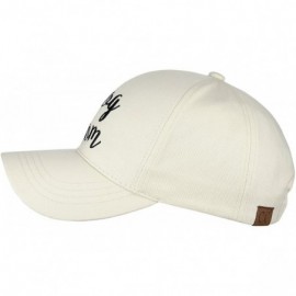 Baseball Caps Women's Embroidered Quote Adjustable Cotton Baseball Cap - Dog Mom- Beige - C0180OQY7EK $13.18