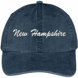 Baseball Caps New Hampshire State Embroidered Low Profile Adjustable Cotton Cap - Navy - CX12IZJX3PD $17.41