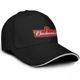 Baseball Caps Budweiser-Logos- Woman Man Baseball Caps Cotton Trucker Hats Visor Hats - Black-83 - C218WIMCMLT $13.60