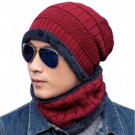 Skullies & Beanies 2-Pieces Winter Hat Scarf Set Warm Knit Thick Beanie Hat Scarves Set Gifts for Men Women - CO184X8Y56O $11.08