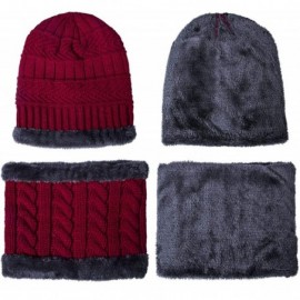 Skullies & Beanies 2-Pieces Winter Hat Scarf Set Warm Knit Thick Beanie Hat Scarves Set Gifts for Men Women - CO184X8Y56O $11.08