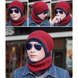 Skullies & Beanies 2-Pieces Winter Hat Scarf Set Warm Knit Thick Beanie Hat Scarves Set Gifts for Men Women - CO184X8Y56O $11.08