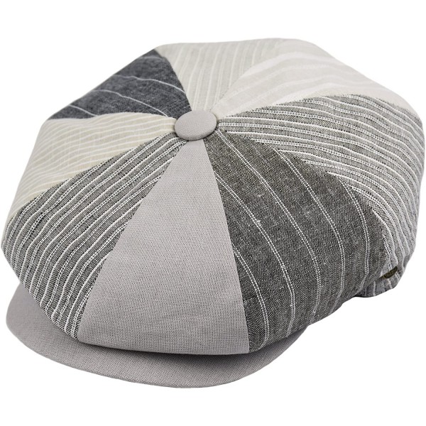 Newsboy Caps Mens Newsboy Cap- Patchwork Cabbie- Driving Cap- Light Weight Applejack Hat - Stripe Patch - C3182RZX6S0 $16.38