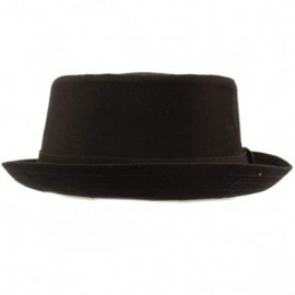 Fedoras Men's Everyday Cotton All Season Porkpie Boater Derby Fedora Sun Hat - Black - C017YTGAKW8 $17.64