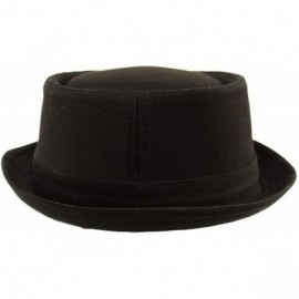 Fedoras Men's Everyday Cotton All Season Porkpie Boater Derby Fedora Sun Hat - Black - C017YTGAKW8 $17.64