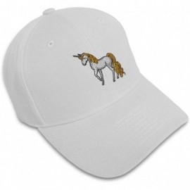 Baseball Caps Custom Baseball Cap Fantastic Animal Unicorn Embroidery Dad Hats for Men & Women - White - C618SDIYAMU $13.60