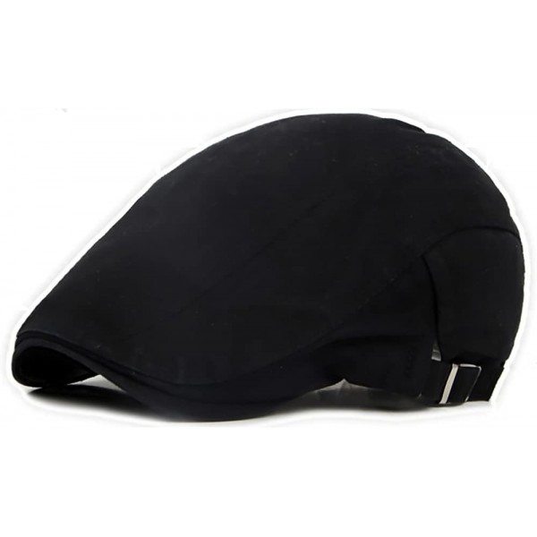 Newsboy Caps Men's Cotton Flat Ivy Gatsby Newsboy Driving Hat Cap - Black - CB12G66G33L $12.08