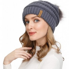 Skullies & Beanies Women Knit Slouchy Beanie Pom Hat - CF18ADO6HG6 $7.55