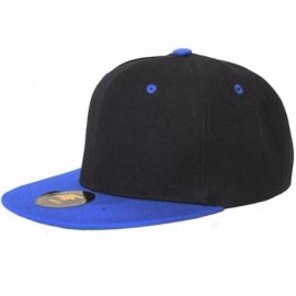 Baseball Caps New Two Tone Snapback Hat Cap - Black Royal Blue - C111B5O2T5B $8.87