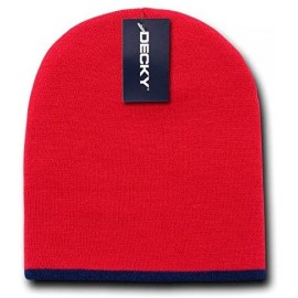 Skullies & Beanies Single Striped Beanies - Red/Navy - CN117MGW66X $9.31