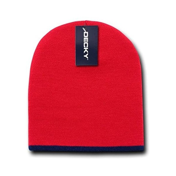 Skullies & Beanies Single Striped Beanies - Red/Navy - CN117MGW66X $9.31