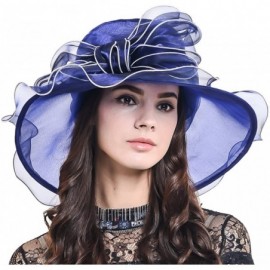 Sun Hats Womens Church Dress Derby Wedding Floral Tea Party Hat Ss-035 - Bow-navy - CR12NT7NZH4 $46.09