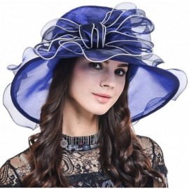 Sun Hats Womens Church Dress Derby Wedding Floral Tea Party Hat Ss-035 - Bow-navy - CR12NT7NZH4 $20.28