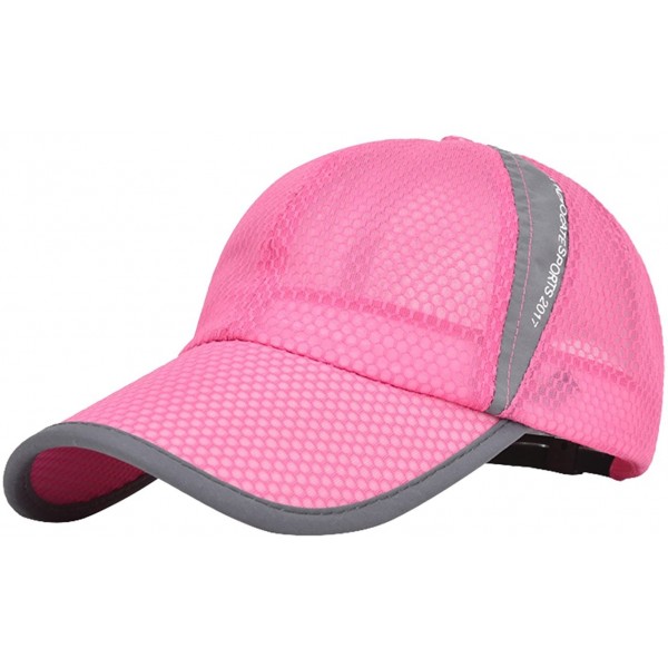 Bucket Hats Unisex Mesh Brim Tennis Cap Outside Sunscreen Quick Dry Adjustable Baseball Hat - A-rose Pink - CC182AK29MY $15.62