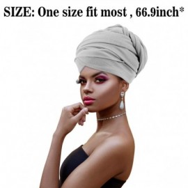 Headbands African Head Wraps Turban For Women Women' Soft Stretch Headband Long Head Wrap Scarf (1Grey) - 1Grey - C4197HGAE3M...